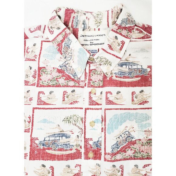 Reyn Spooner Dietrich Varez Mens Hawaiian Pullover Shirt Surfer Woody Car Vtg XL - Picture 3 of 12